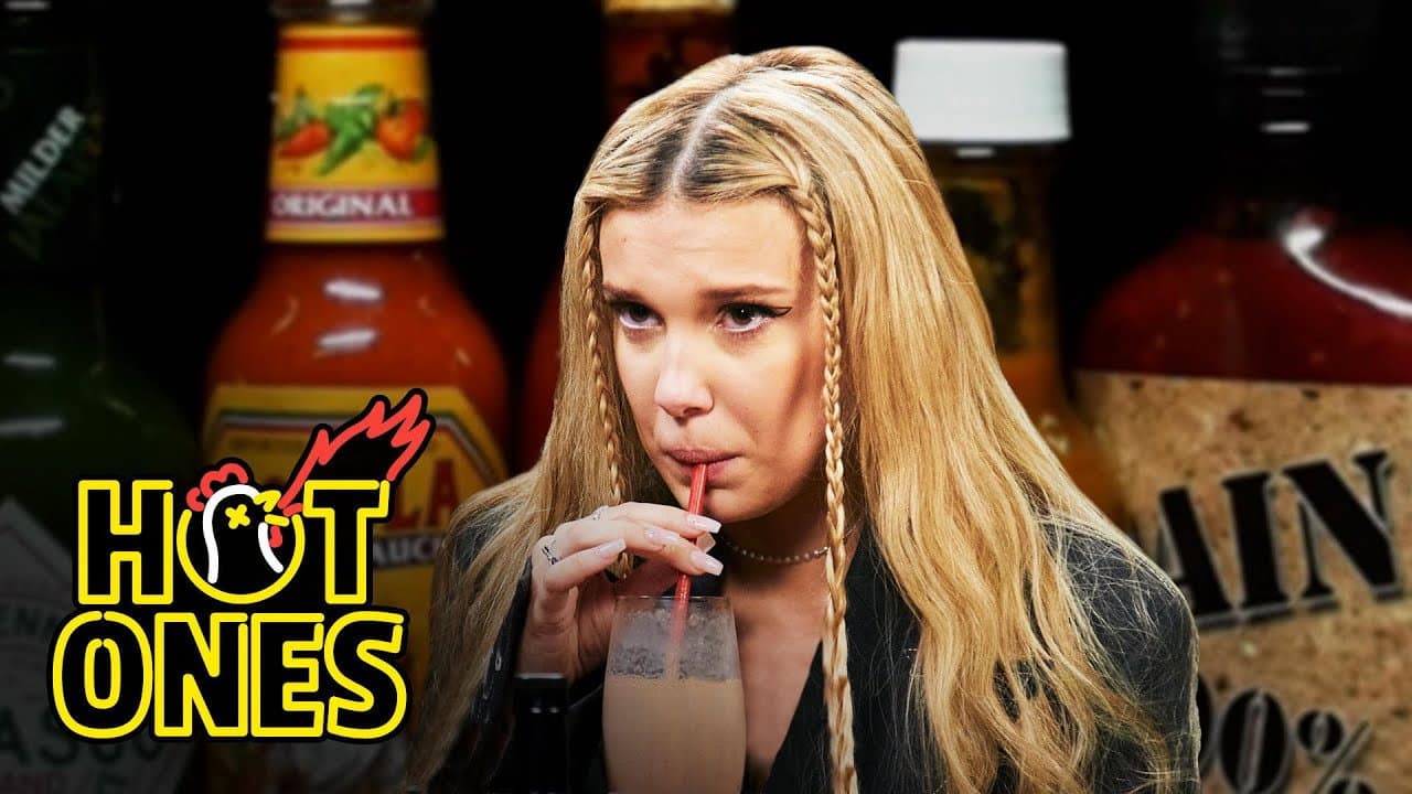 Millie Bobby Brown Needs a Milkshake While Eating Spicy Wings still