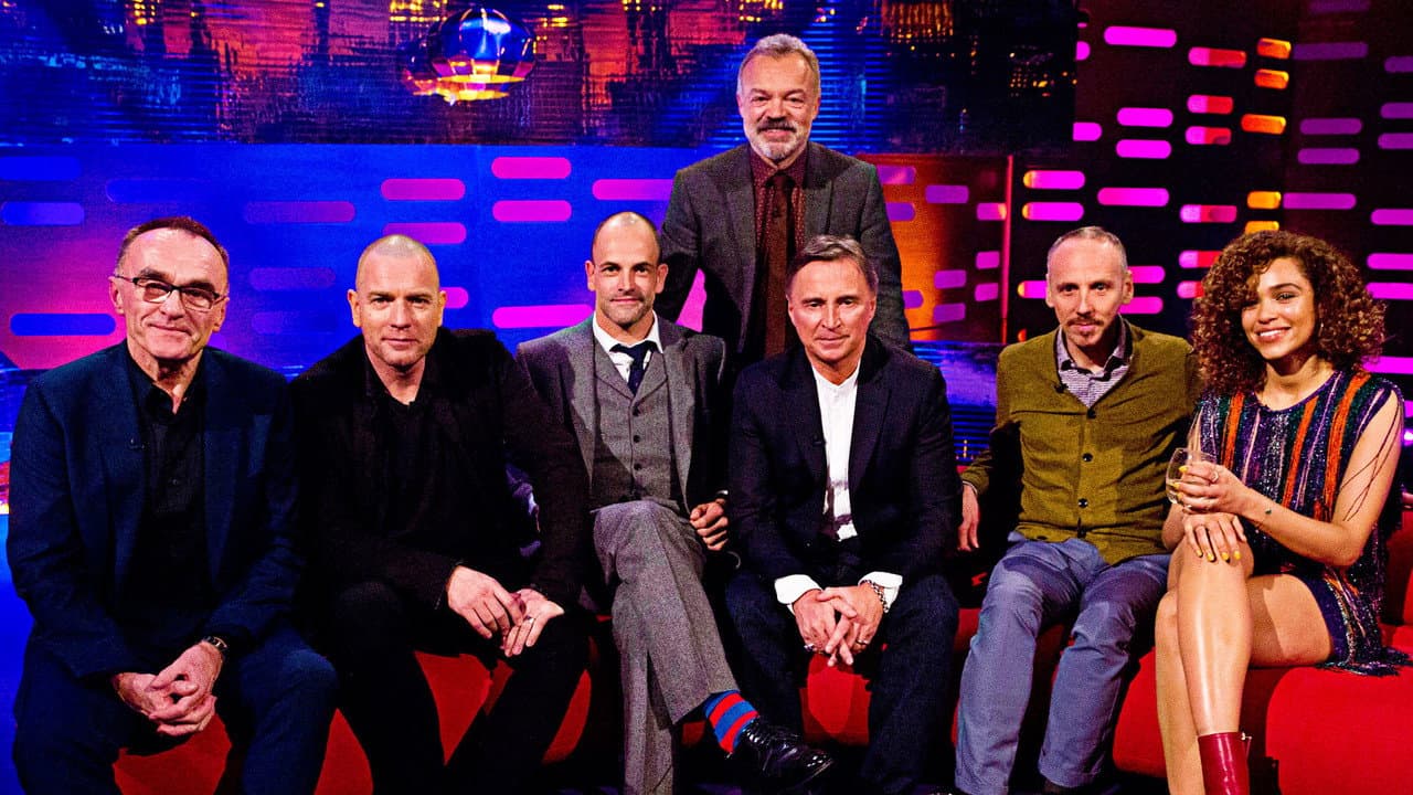 Danny Boyle, Ewan McGregor, Jonny Lee Miller, Robert Carlyle, Ewen Bremner and Izzy Bizu still