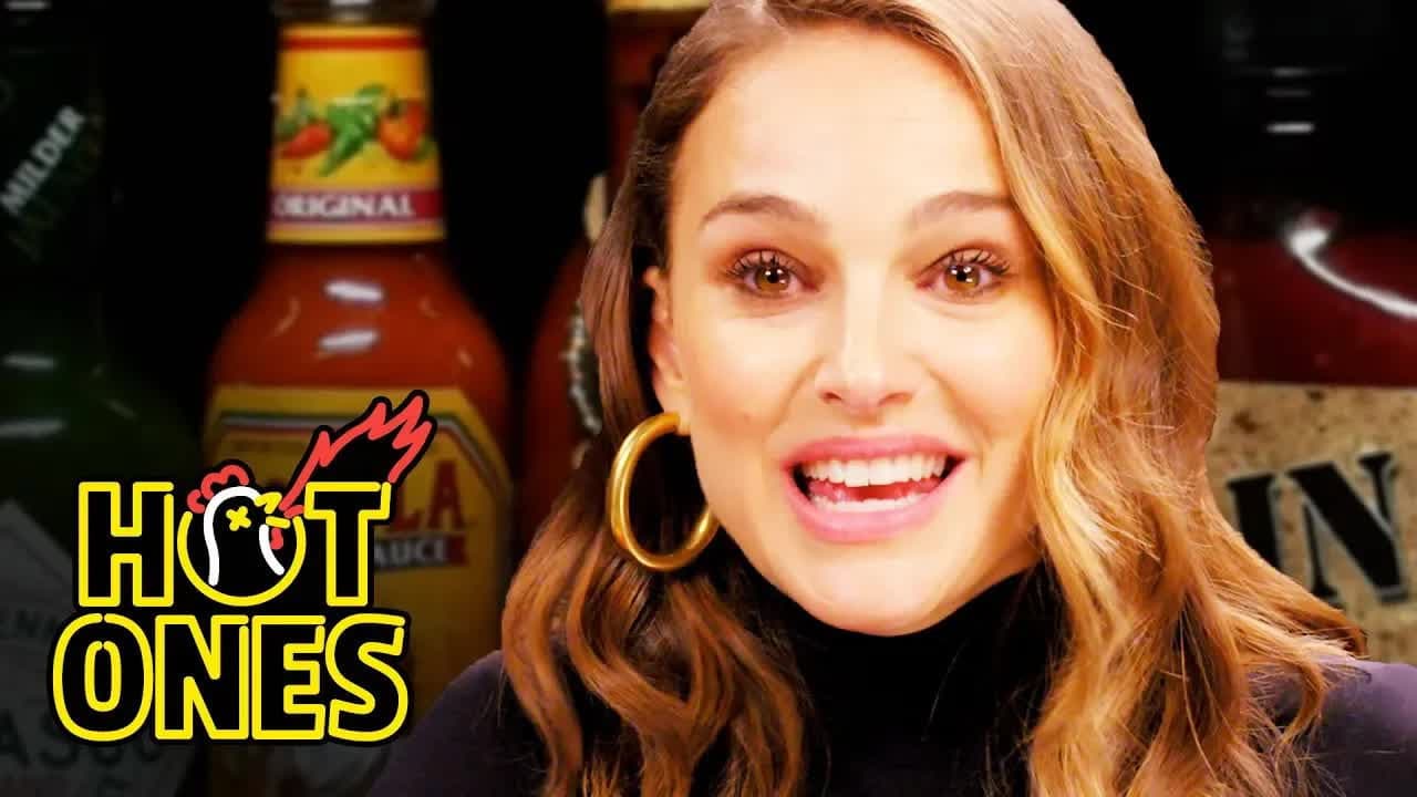 Natalie Portman Pirouettes in Pain While Eating Spicy Wings still
