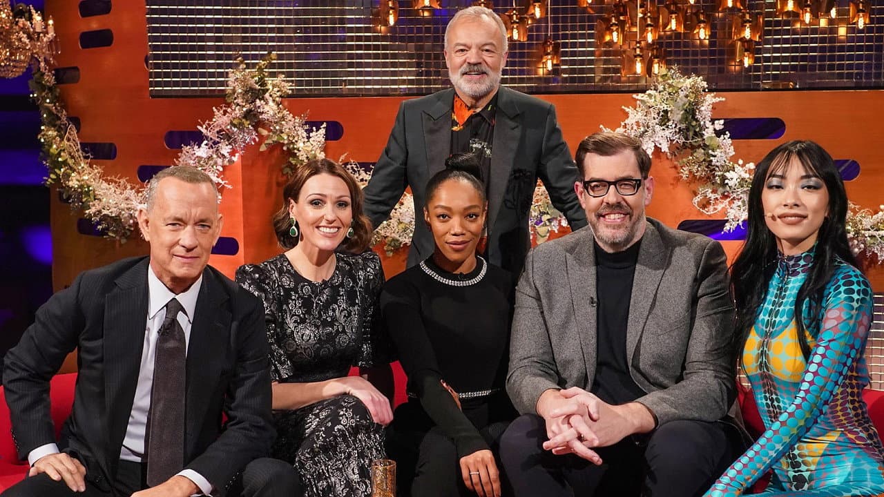 Tom Hanks, Suranne Jones, Naomi Ackie, Richard Osman and Rina Sawayama still