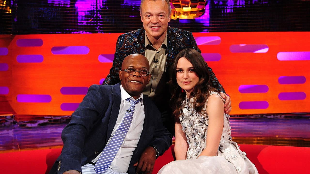 Samuel L Jackson, Keira Knightley, Jenson Button still
