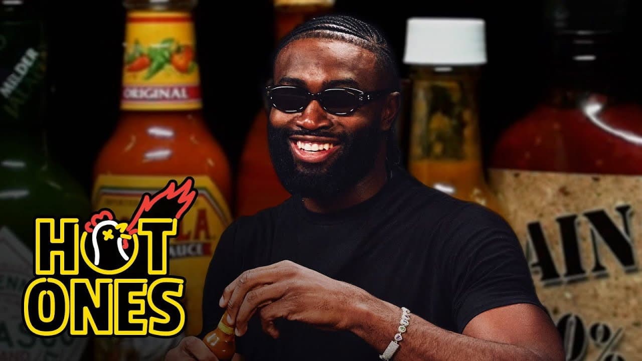 Jaylen Brown Goes Killer Whale Mode While Eating Spicy Wings still