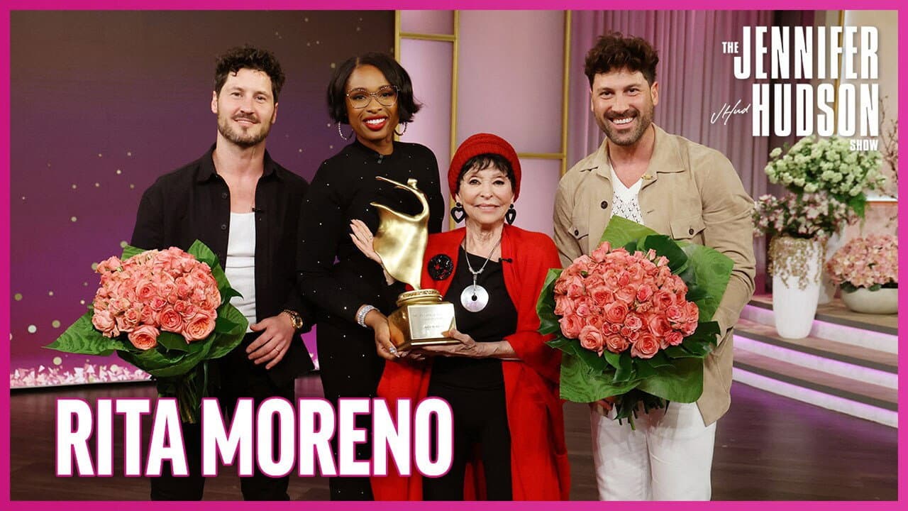 Rita Moreno, Val & Maks Chmerkovskiy, Scott Hamilton still