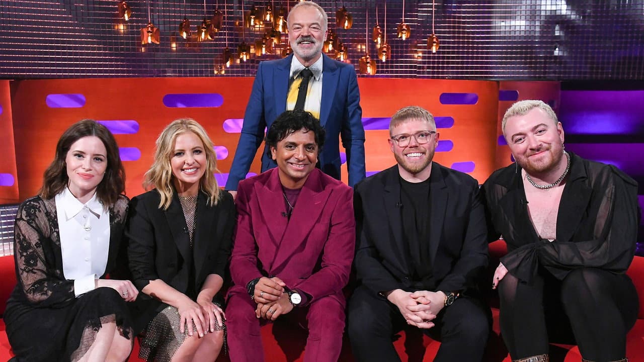 Claire Foy, Sarah Michelle Gellar, M. Night Shyamalan, Rob Beckett and Sam Smith still