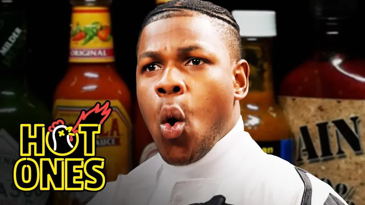 John Boyega Summons the Force While Eating Spicy Wings still