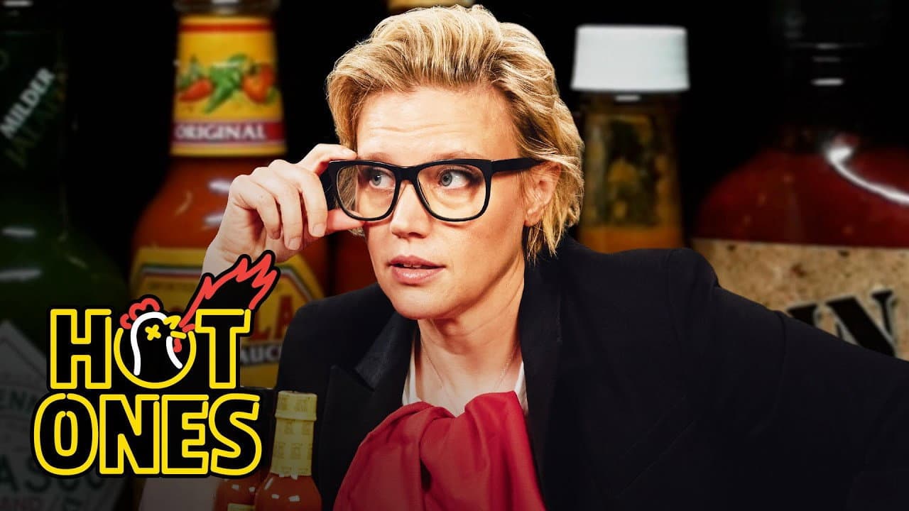 Kate McKinnon Gets Weird While Eating Spicy Wings still