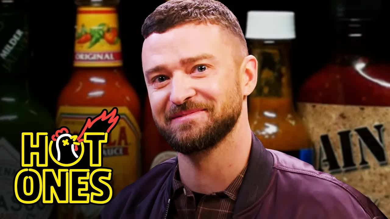 Justin Timberlake Cries a River While Eating Spicy Wings still