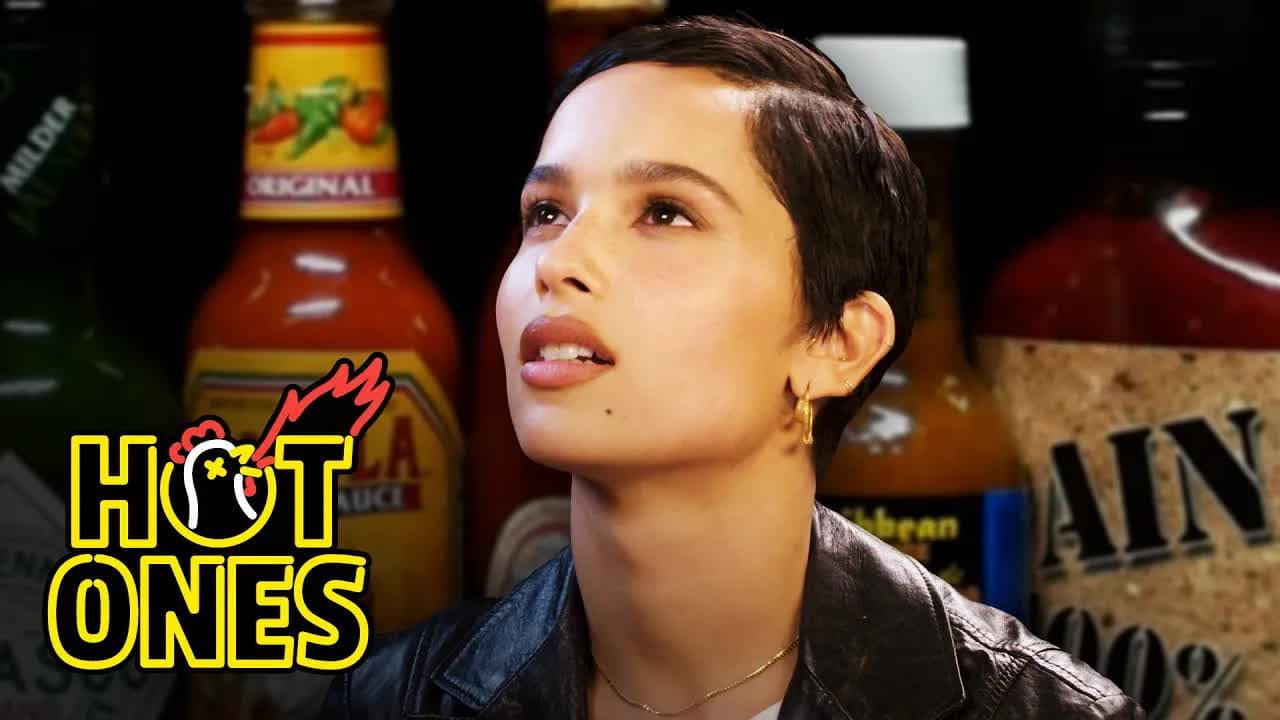 Zoë Kravitz Gets Trippy While Eating Spicy Wings still
