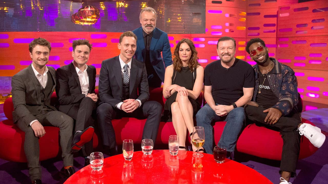 Tom Hiddleston, Ruth Wilson, Ricky Gervais, Daniel Radcliffe, Joshua McGuire, Tinie Tempah still