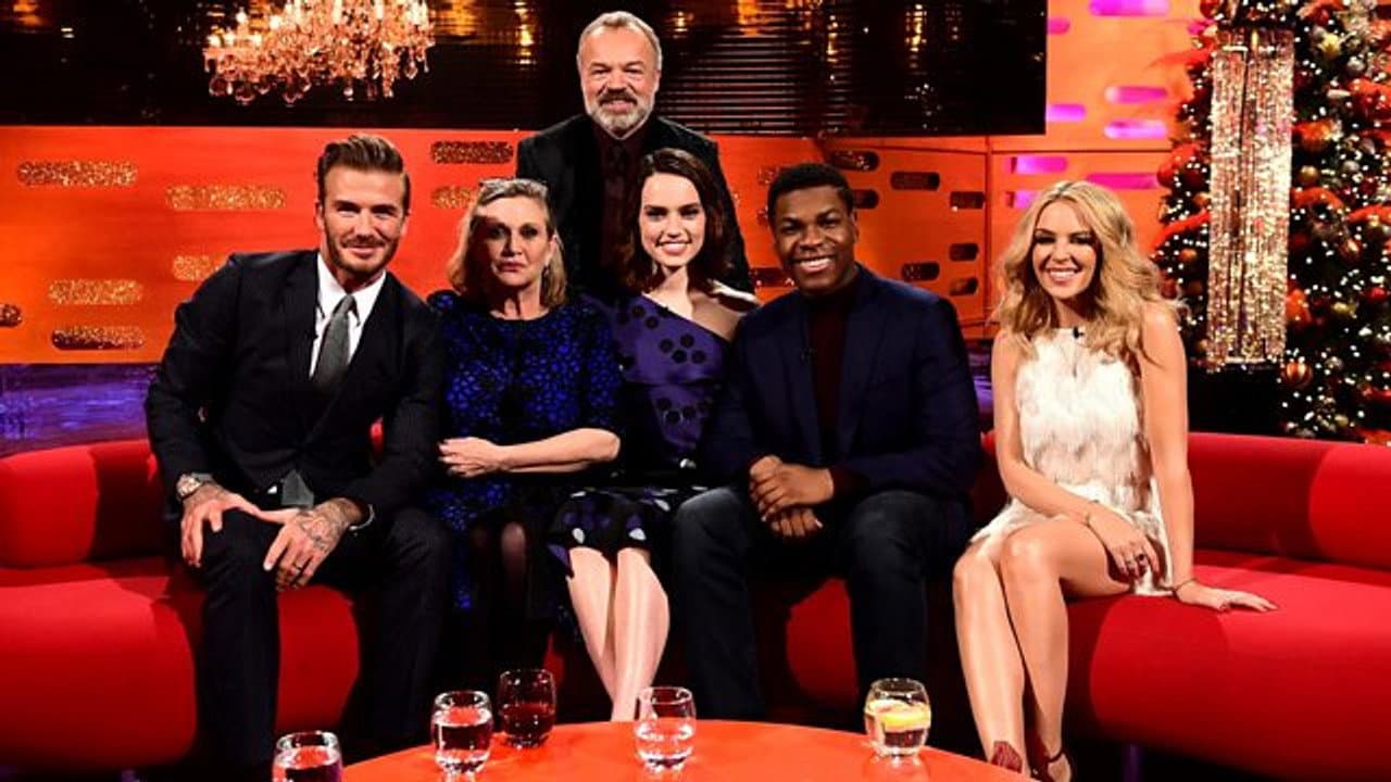 David Beckham, Carrie Fisher, Daisy Ridley, John Boyega, Kylie Minogue still
