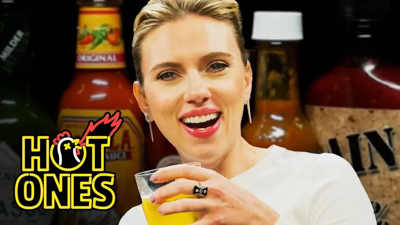 Scarlett Johansson Tries to Not Spoil Avengers While Eating Spicy Wings still