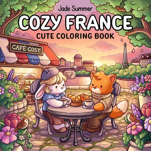 Cozy France: A Cute Coloring Book for Adults and Teens with Charming Characters and Delightful French Scenes for Relaxation (Cozy Coloring Books) cover
