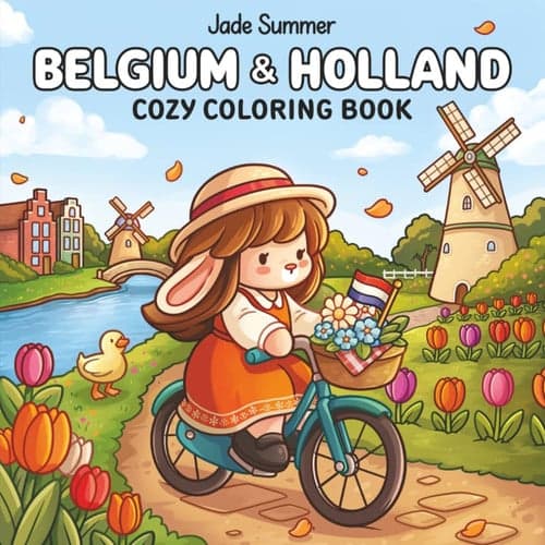 Cozy Belgium and Holland: Cute Coloring Book for Adults and Teens with Charming Characters and Delightful European Scenes for Relaxation (Cozy Coloring Books)