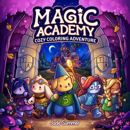 Magic Academy: Cozy Fantasy Coloring Book for Adults and Teens with Witches, Wizards, Spells, Potions, and Magical School Adventures (Cozy Coloring Books)