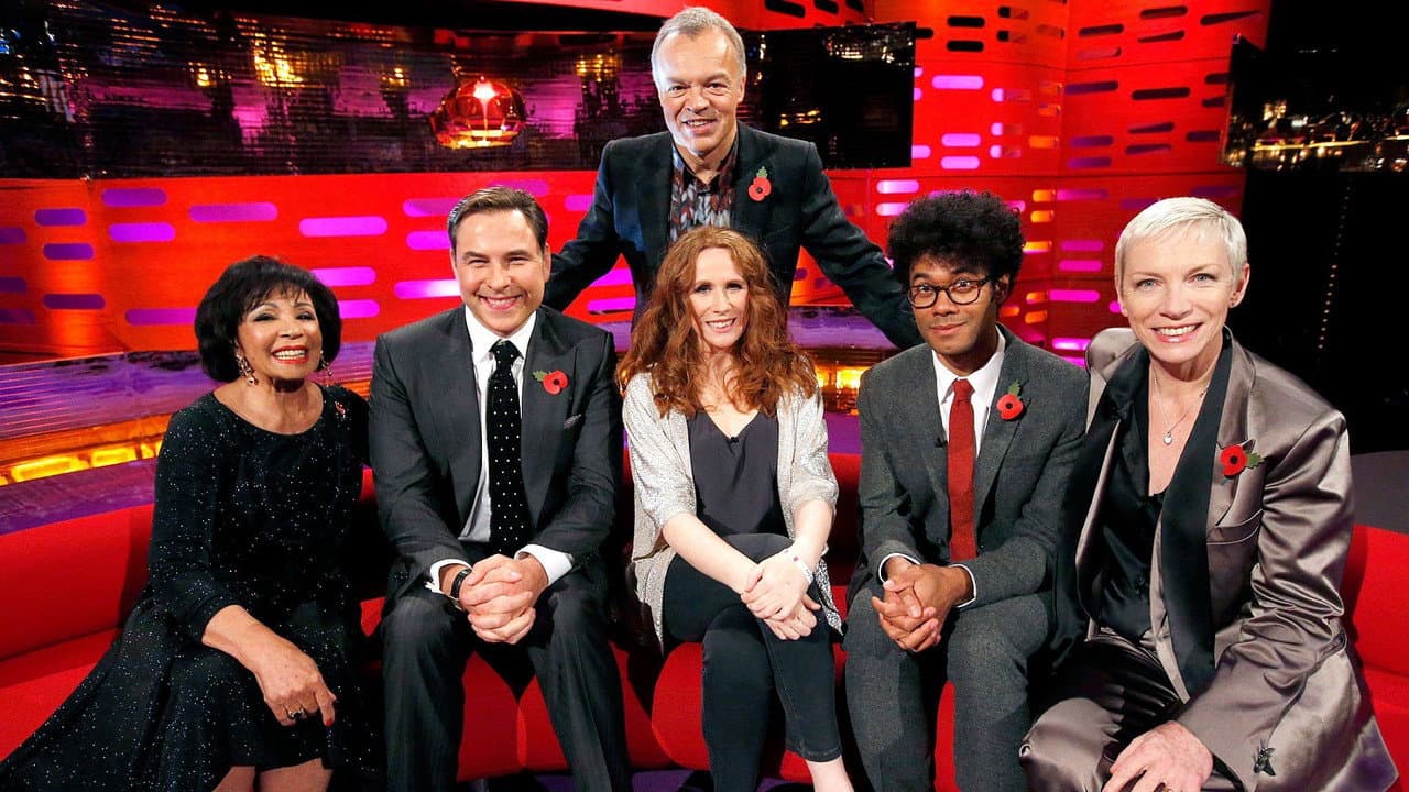 Dame Shirley Bassey, David Walliams, Catherine Tate, Richard Ayoade, Annie Lennox still