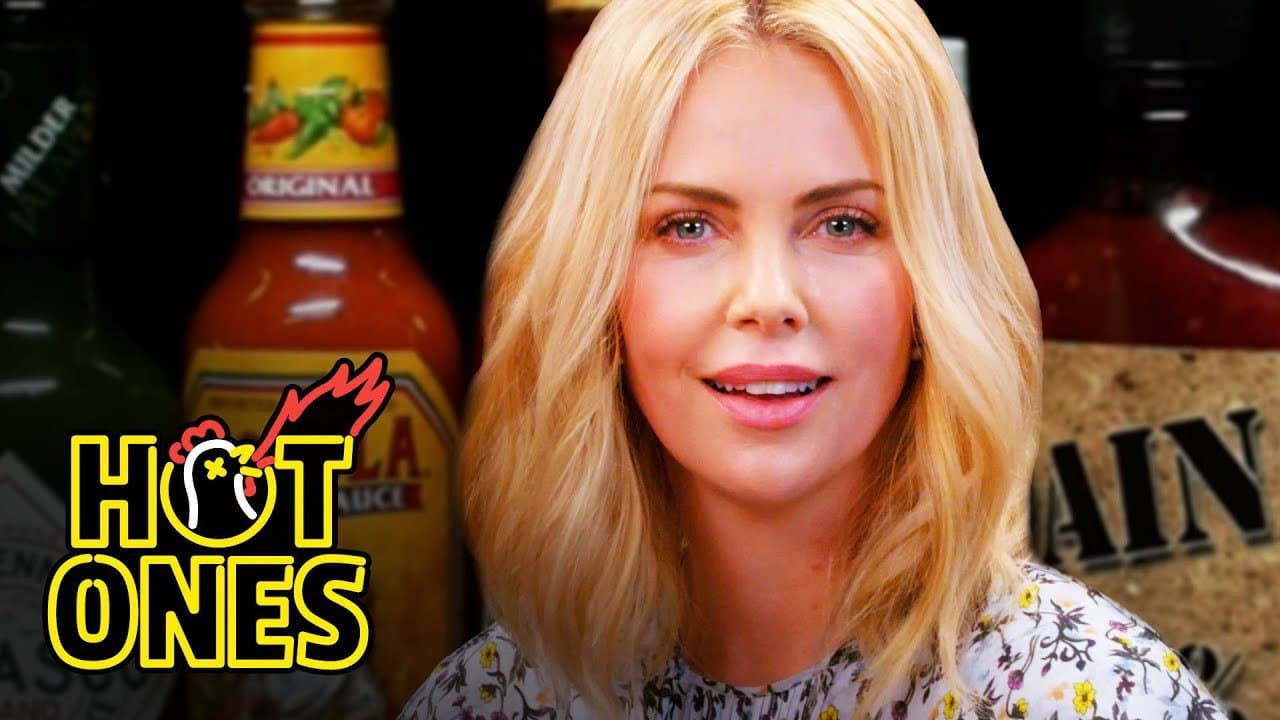 Charlize Theron Takes a Rorschach Test While Eating Spicy Wings still